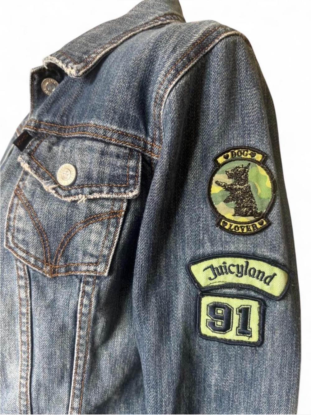 Rare Vtg Juicy Coutur Denim Jacket with Patches